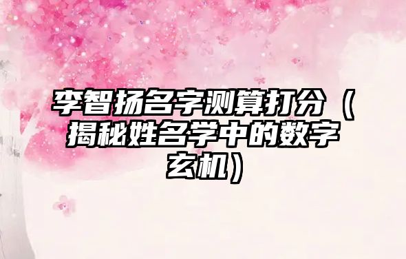 李智扬名字测算打分（揭秘姓名学中的数字玄机）