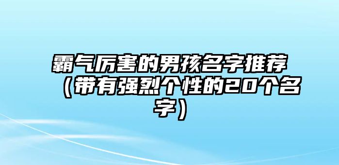 霸气厉害的男孩名字推荐（带有强烈个性的20个名字）