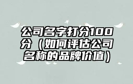 公司名字打分100分（如何评估公司名称的品牌价值）