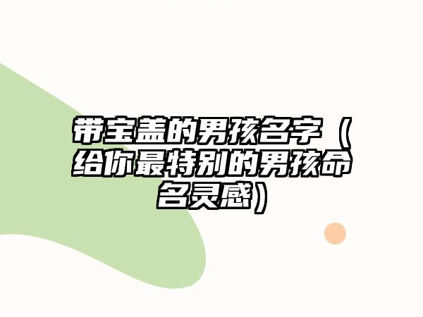 带宝盖的男孩名字（给你最特别的男孩命名灵感）