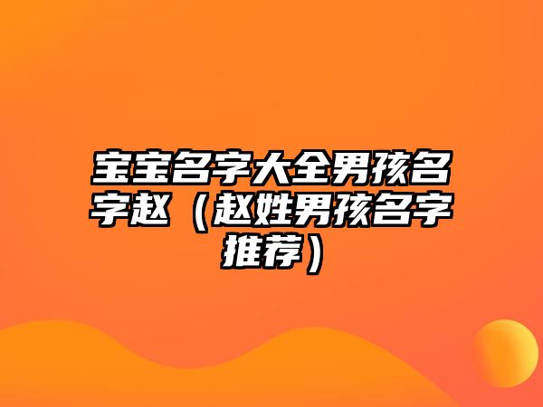 宝宝名字大全男孩名字赵（赵姓男孩名字推荐）