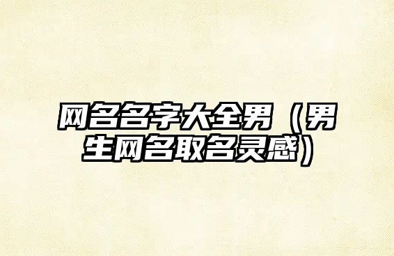 网名名字大全男（男生网名取名灵感）