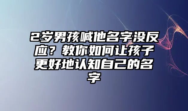 2岁男孩喊他名字没反应？教你如何让孩子更好地认知自己的名字