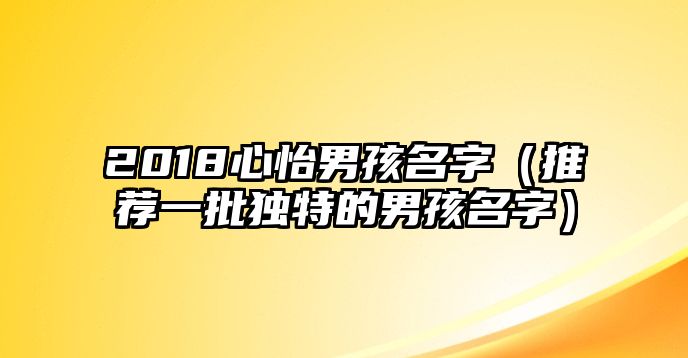 2018心怡男孩名字（推荐一批独特的男孩名字）