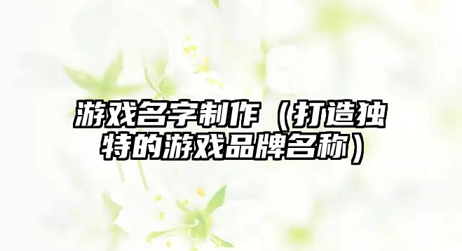 游戏名字制作（打造独特的游戏品牌名称）