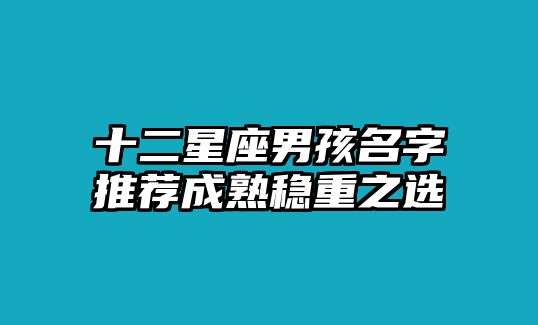 十二星座男孩名字推荐成熟稳重之选