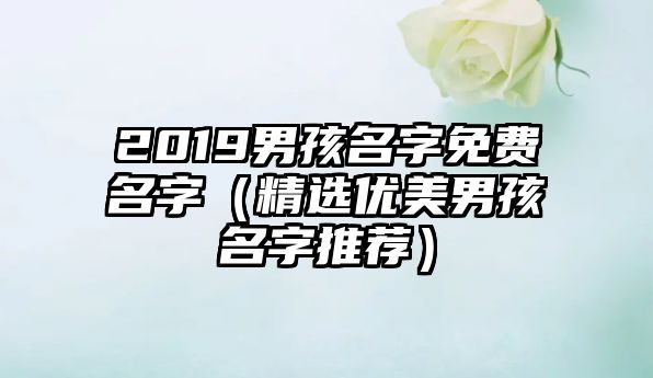 2019男孩名字免费名字（精选优美男孩名字推荐）