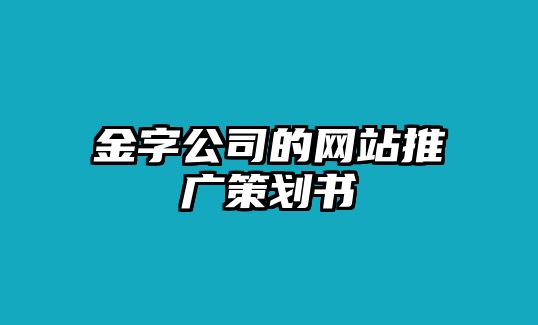 金字公司的网站推广策划书