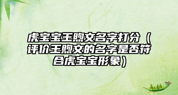 虎宝宝王煦文名字打分（评价王煦文的名字是否符合虎宝宝形象）