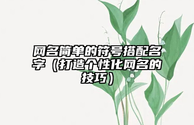 网名简单的符号搭配名字（打造个性化网名的技巧）