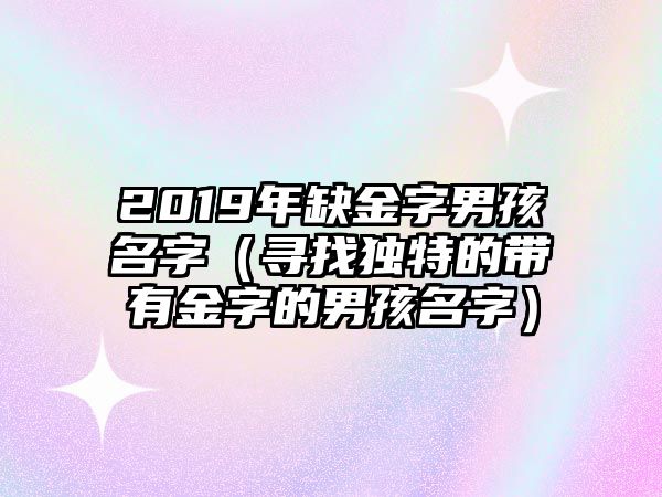 2019年缺金字男孩名字（寻找独特的带有金字的男孩名字）