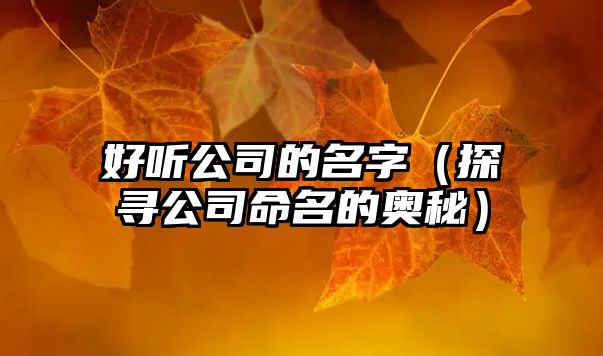 好听公司的名字（探寻公司命名的奥秘）