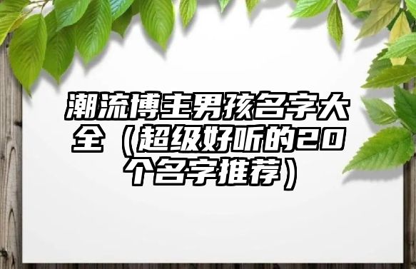 潮流博主男孩名字大全（超级好听的20个名字推荐）