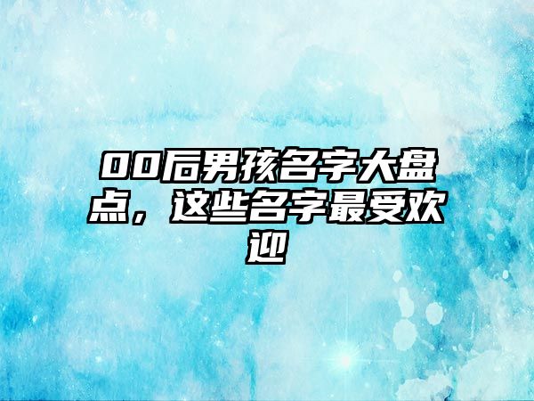 00后男孩名字大盘点，这些名字最受欢迎