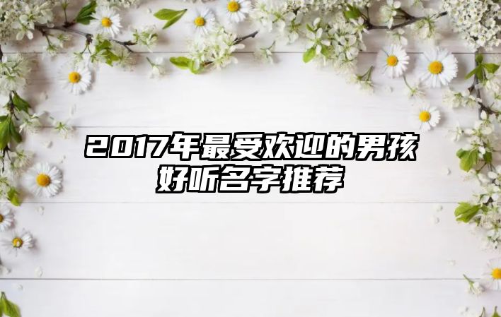 2017年最受欢迎的男孩好听名字推荐