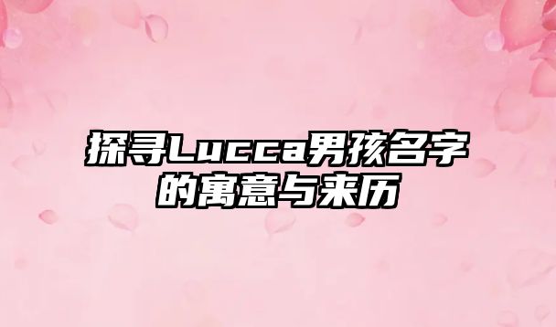 探寻Lucca男孩名字的寓意与来历