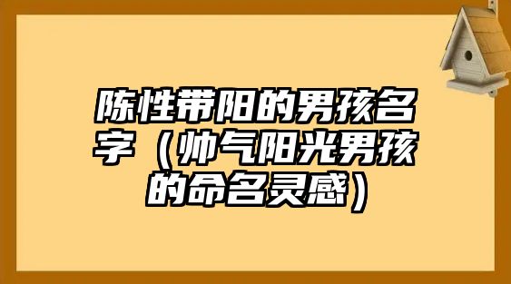 陈性带阳的男孩名字（帅气阳光男孩的命名灵感）