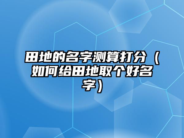 田地的名字测算打分（如何给田地取个好名字）