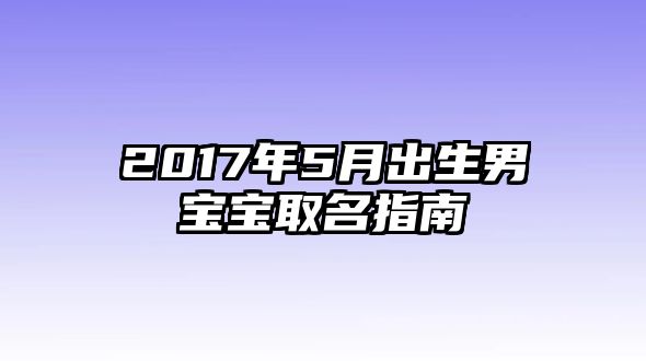 2017年5月出生男宝宝取名指南