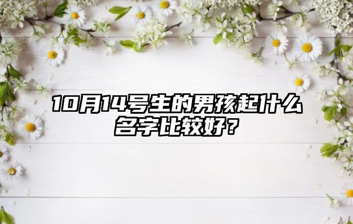 10月14号生的男孩起什么名字比较好？