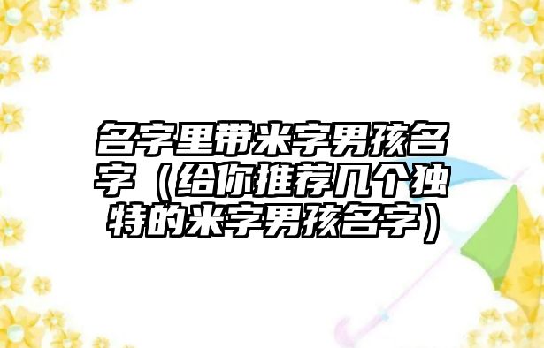 名字里带米字男孩名字（给你推荐几个独特的米字男孩名字）