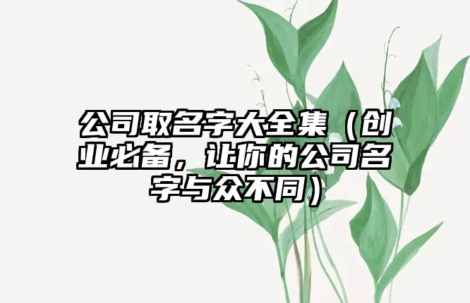 公司取名字大全集（创业必备，让你的公司名字与众不同）