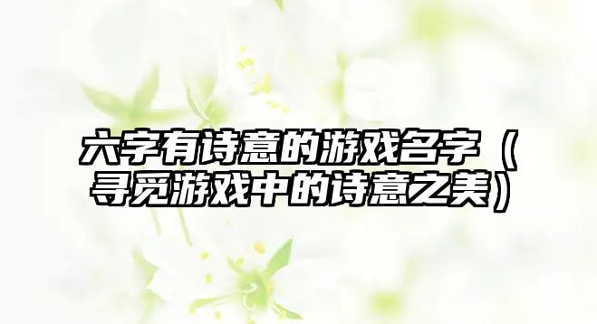 六字有诗意的游戏名字（寻觅游戏中的诗意之美）