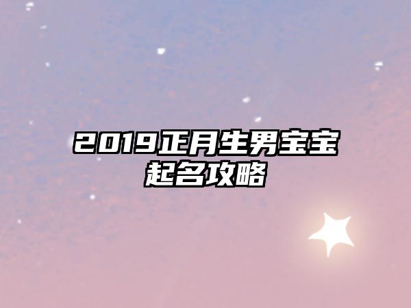 2019正月生男宝宝起名攻略