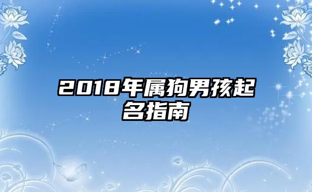 2018年属狗男孩起名指南