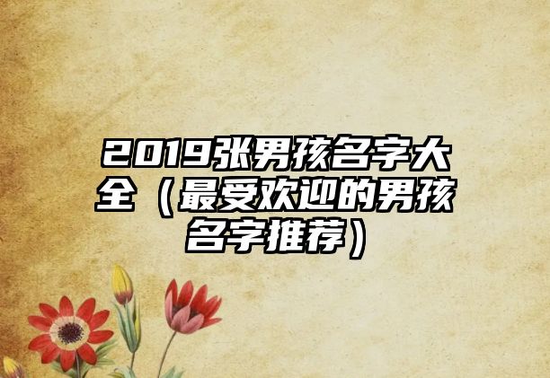 2019张男孩名字大全（最受欢迎的男孩名字推荐）