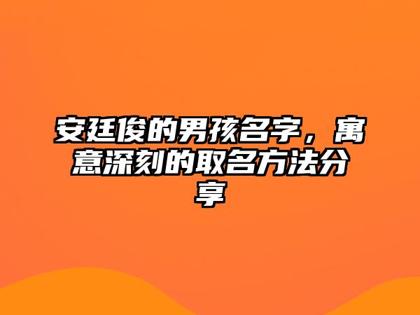 安廷俊的男孩名字，寓意深刻的取名方法分享