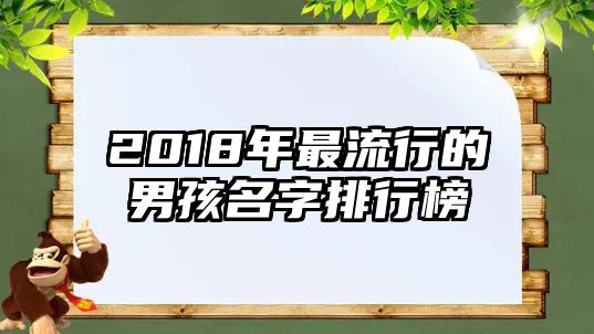 2018年最流行的男孩名字排行榜