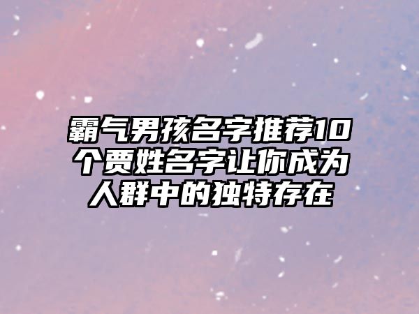 霸气男孩名字推荐10个贾姓名字让你成为人群中的独特存在