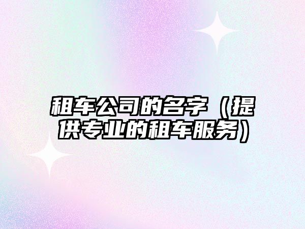 租车公司的名字（提供专业的租车服务）