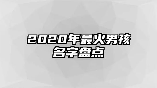 2020年最火男孩名字盘点