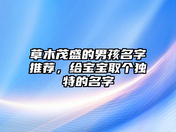 草木茂盛的男孩名字推荐，给宝宝取个独特的名字