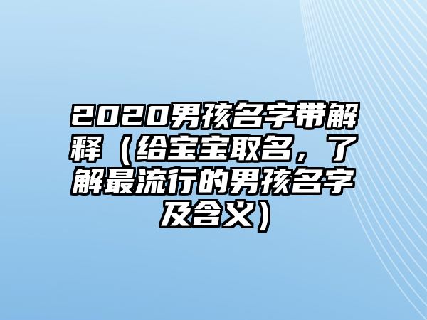 2020男孩名字带解释（给宝宝取名，了解最流行的男孩名字及含义）