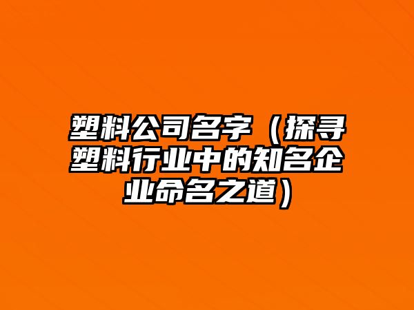 塑料公司名字（探寻塑料行业中的知名企业命名之道）