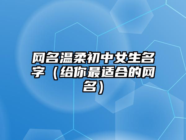 网名温柔初中女生名字（给你最适合的网名）