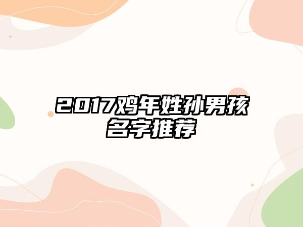 2017鸡年姓孙男孩名字推荐