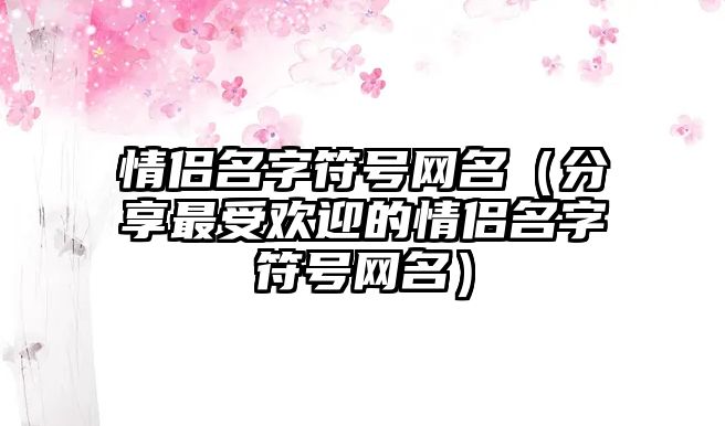 情侣名字符号网名（分享最受欢迎的情侣名字符号网名）