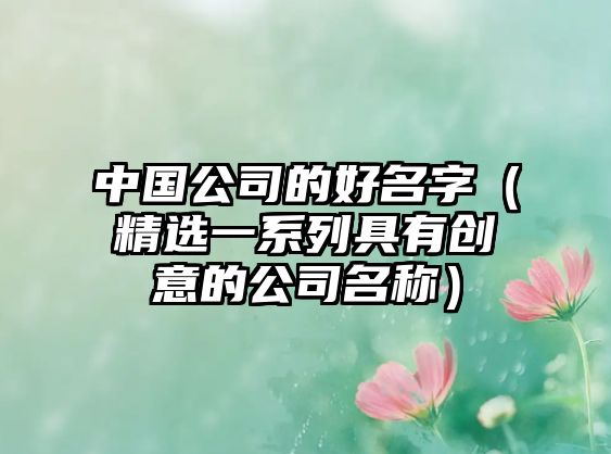 中国公司的好名字（精选一系列具有创意的公司名称）