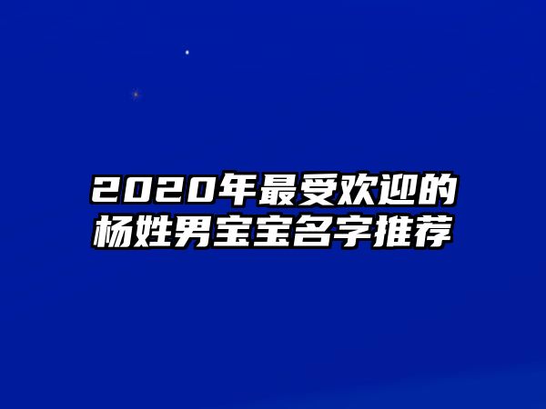 2020年最受欢迎的杨姓男宝宝名字推荐