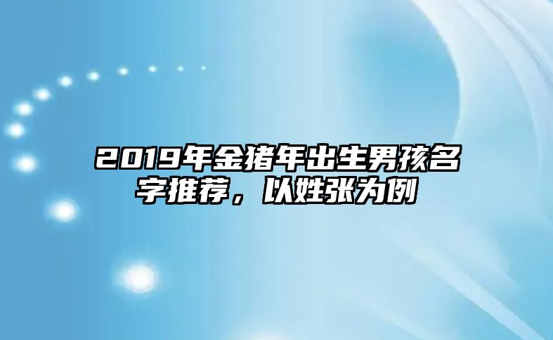 2019年金猪年出生男孩名字推荐，以姓张为例