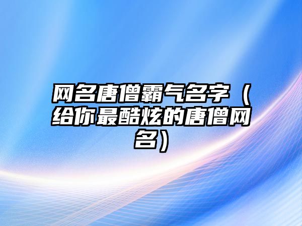 网名唐僧霸气名字（给你最酷炫的唐僧网名）