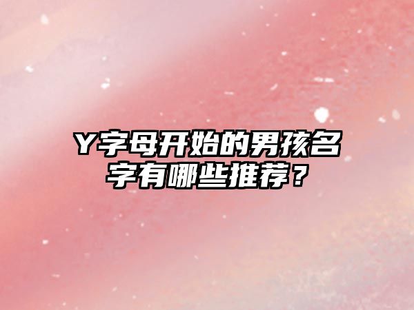 Y字母开始的男孩名字有哪些推荐？