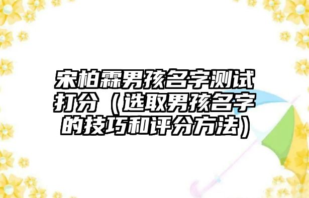 宋柏霖男孩名字测试打分（选取男孩名字的技巧和评分方法）