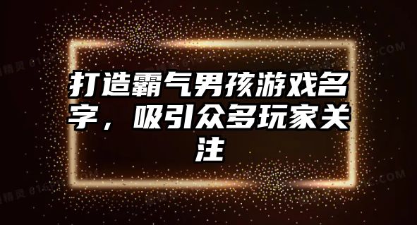 打造霸气男孩游戏名字，吸引众多玩家关注