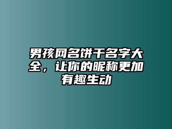 男孩网名饼干名字大全，让你的昵称更加有趣生动