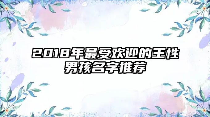 2018年最受欢迎的王性男孩名字推荐